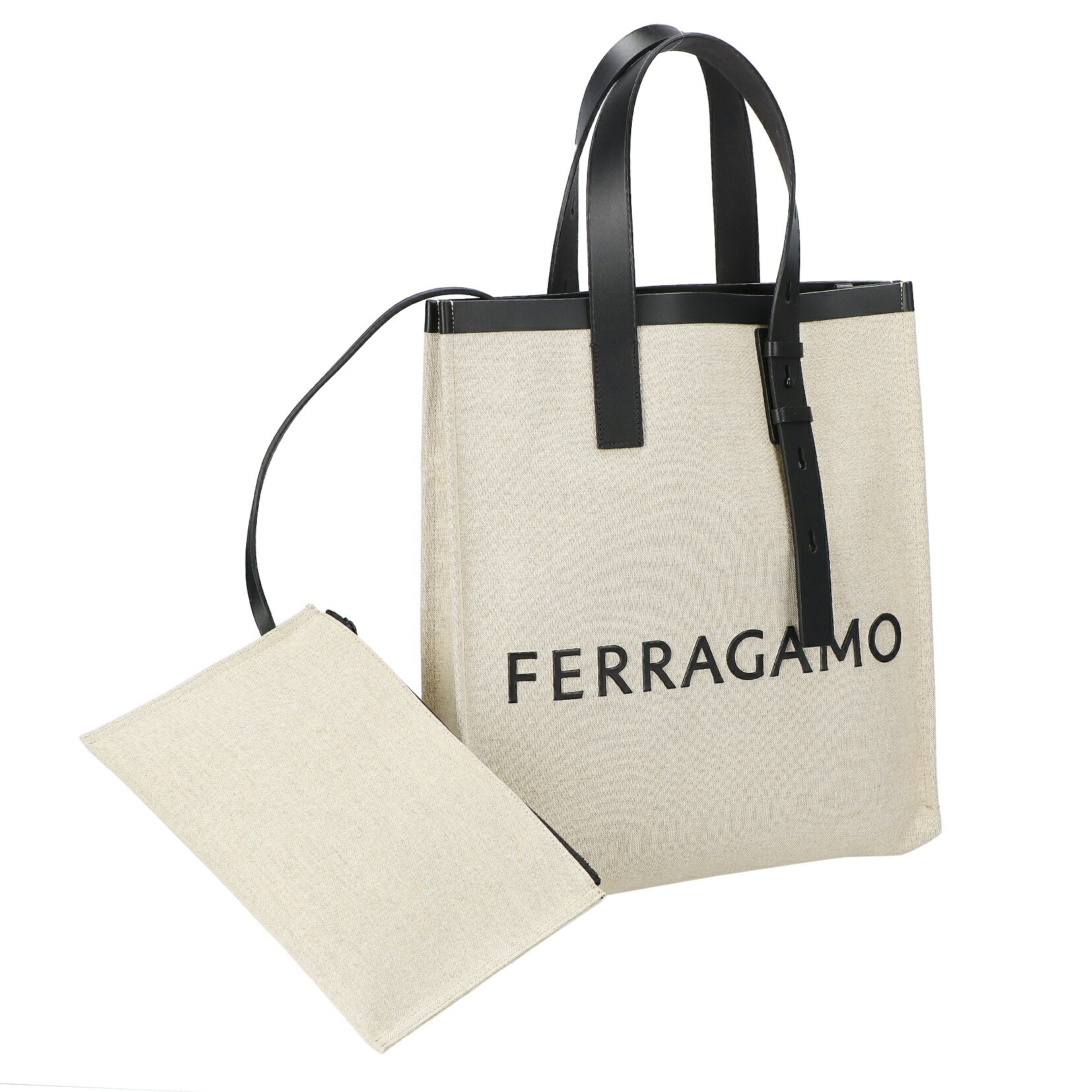 Salvatore Ferragamo サルヴァトーレ フェラガモ 241297 FABRIC/NAT/NERO トートバッグ レディース 《NET》