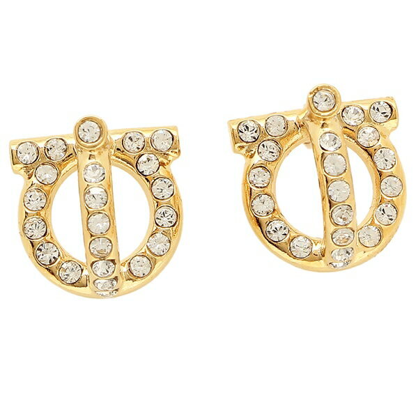 Ferragamo フェラガモ 760417 ORO GIOVE LUCIDO CRYSTAL 0736294 ガンチーニ ピアス L レディース《NET》
