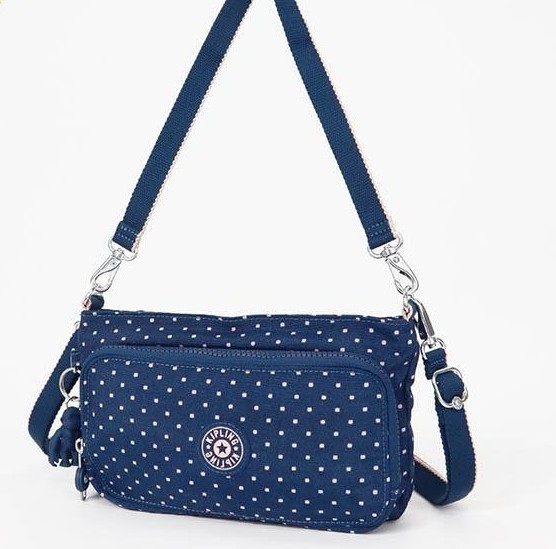 KIPLING キプリング　KI4173SH5 ドット柄 ブルー×ピンク ショルダーバッグ レディース ユニセックス