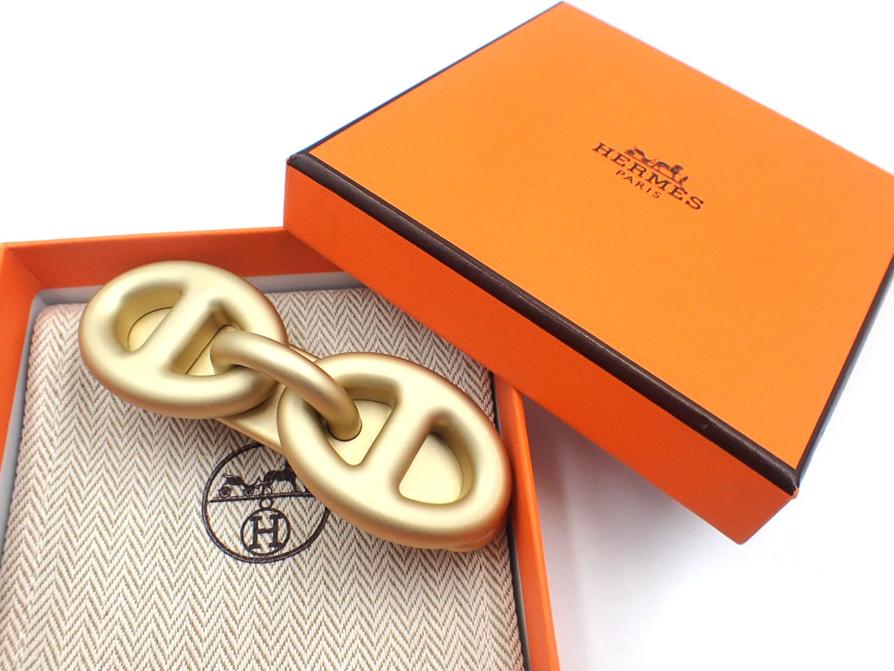 エルメス　バレッタ 楽天市場】エルメス HERMES バレッタ Hロゴ メタル/エナメル