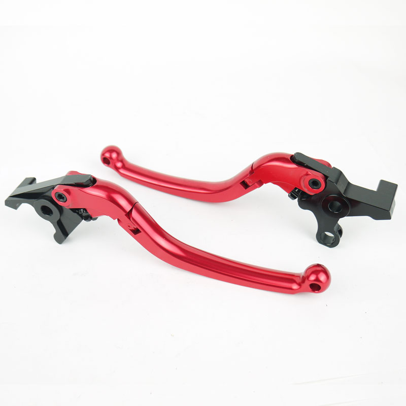 ビレットレバー 可倒式 アルミ製 レッド GPZ900R ゼファー1100 ZRX1100 ZRX1200R ZZR1100 ZX9R スムース ツーリング バイク オートバイ