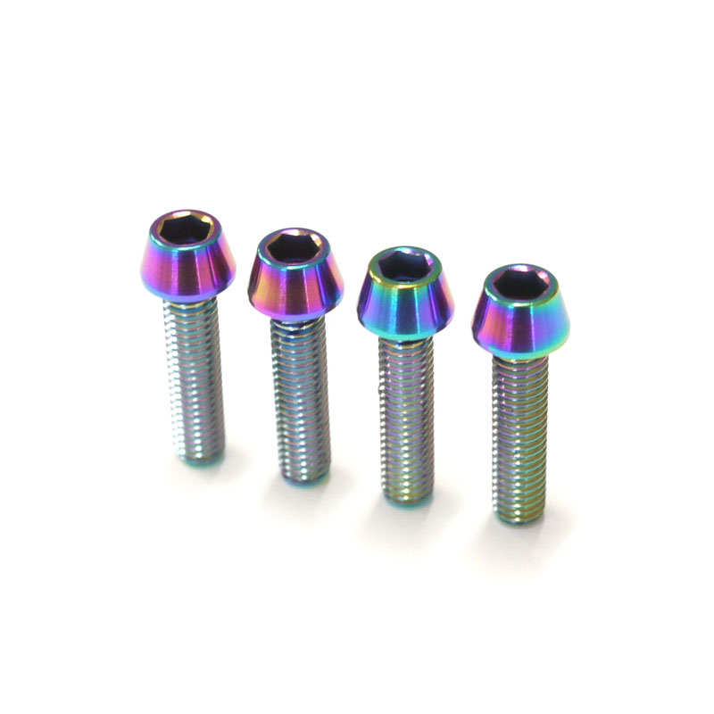 楽天市場】64チタンボルト テーパーキャップ M5 × 10mm P0.8 4本セット