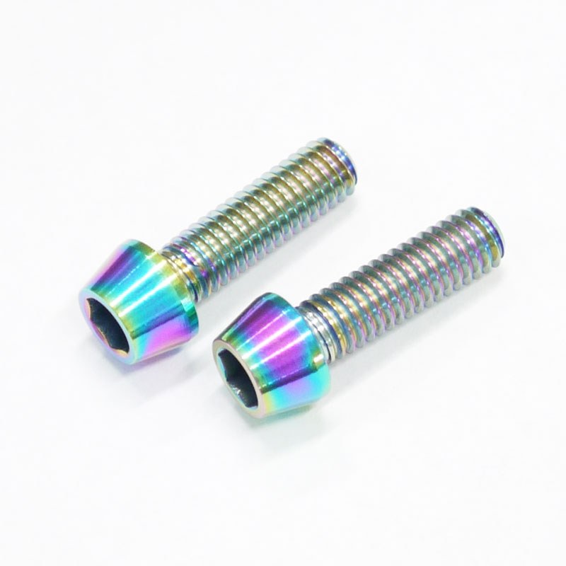 楽天市場】64チタンボルト テーパーキャップ M6 × 20mm P1.0 焼き色