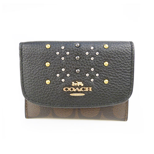 【楽天市場】【COACH コーチ】F32026 IMBMC シグネチャー カードケース パスケース ブラウン マルチ スタッズ SIG ...