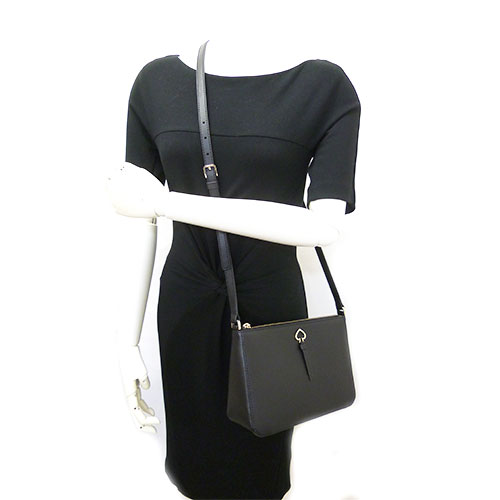 Wkru6725 001 ブラック レディース Top Zip レザー ショルダーバッグ Spade ケイトスペード Wkru6725 Crossbody Kate Kate Spade ケイトスペード Medeium Adel Black 新品 J Broom ジェイブルーム