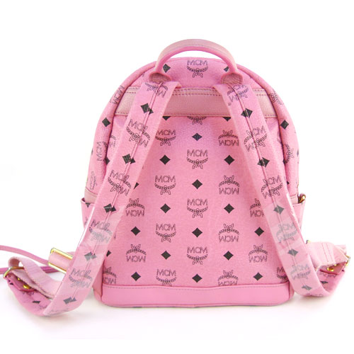 Mcm エムシーエム 美品 Mmk 4sve80 スタッズ バックパック リュック ポシェット ショルダーバッグ 総ロゴ柄 ピンク 中古 Onpointchiro Com