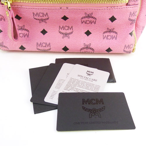 Mcm エムシーエム 美品 Mmk 4sve80 スタッズ バックパック リュック ポシェット ショルダーバッグ 総ロゴ柄 ピンク 中古 Onpointchiro Com