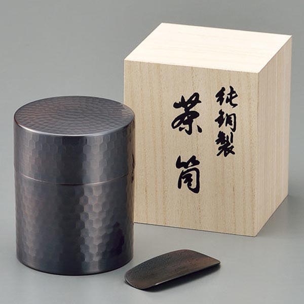 浅川堂　銅製　茶筒　茶托　急須　建水セット（共箱） 急須 茶筒 建水 茶托 銅 日本製 純銅製 急須・茶筒・建水・茶托