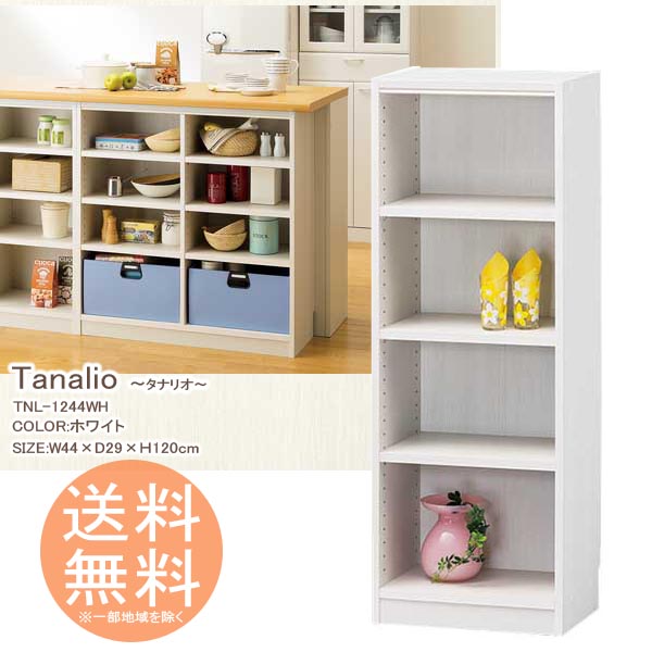 本棚 文庫ラック 収納ボックス 4段タイプ 高さ120cm ◆送料無料◆ 【ホワイト】 タナリオ シェルフ オープンラック フリーラック 組立家具 ラック ボックス 書類収納 コミック DVD CDなど 多目的ラック 書籍 カラーボックス リビング 一人暮らし 棚 【smtb-TK】【送料無料】