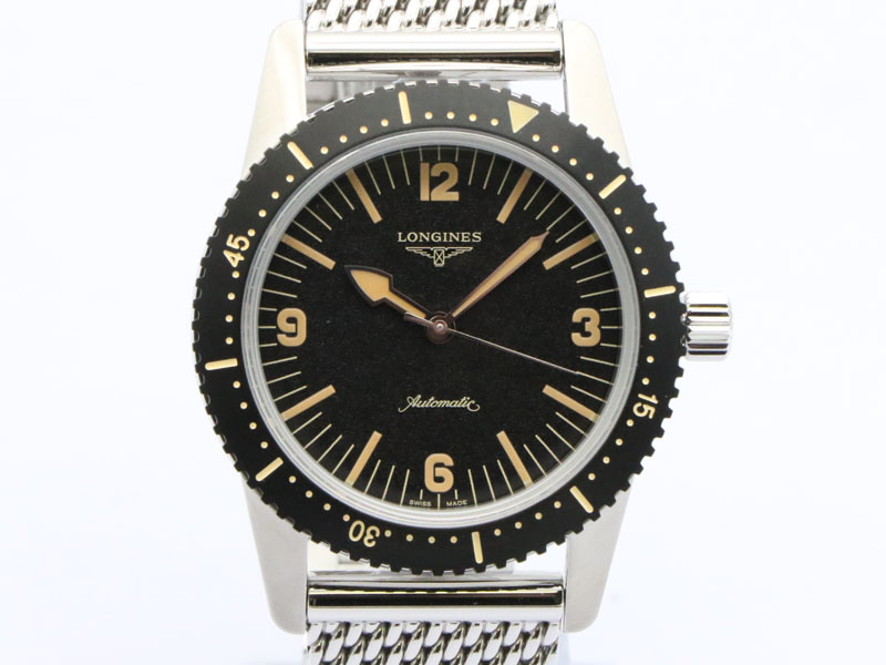 【 ロンジン LONGINES 】未当て嵌める品 L2.822.4 ヘリテージ 人はだダイバー SS 自動小銃巻 メンズ 箱・保 新着 70248-2