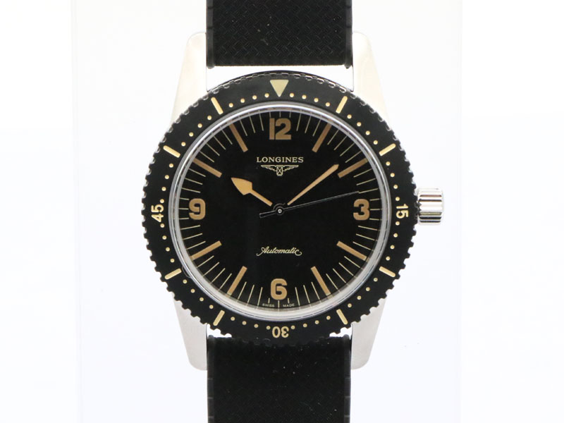 【 ロンジン LONGINES 】未使用品 L2.822.4 ヘリテージ スキンダイバー SS/ラバー 自動巻 メンズ 箱・保 新着 70239-3 中古 送料無料|一平堂