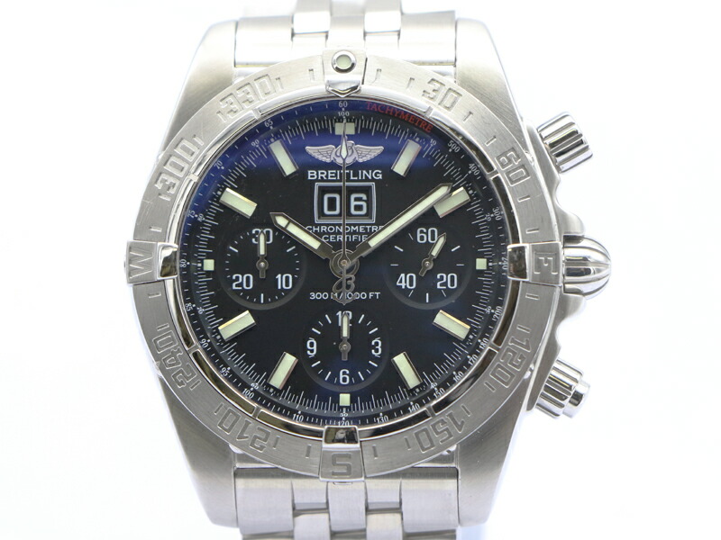【 ブライトリング BREITLING 】 腕時計 A44359 クロノマット ブラックバード SS 自動巻 デイト メンズ 新着 70147-3 中古品 送料無料|一平堂