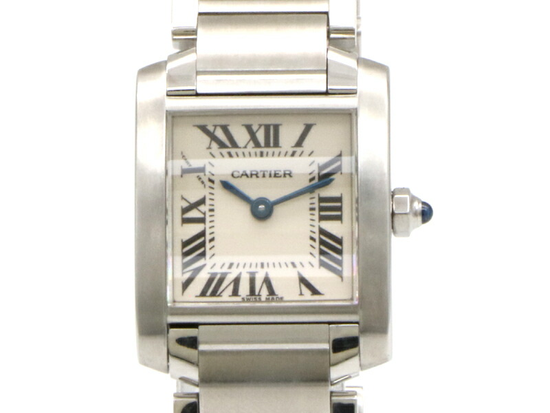 【 カルティエ Cartier 】ウオッチ W51008Q3 タンクフランセーズSM SS 石英 象牙色文字記号盤 レディース 新着 70205-1 中古貨物輸送無料