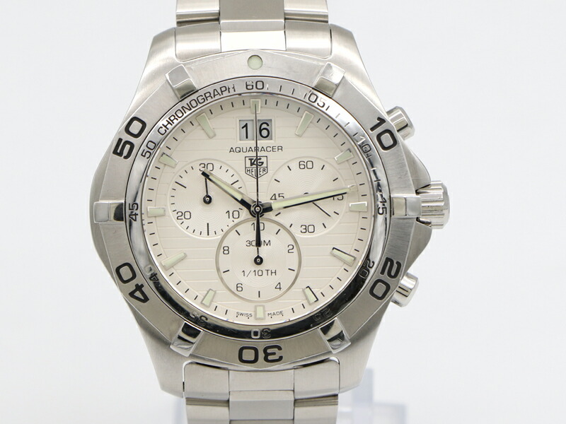 【 タグホイヤー TAG HEUER 】腕時計 CAF101F アクアレーサー クロノグラフ SS クォーツ デイト メンズ 箱 保 新着 70214-4 中古品 送料無料|一平堂