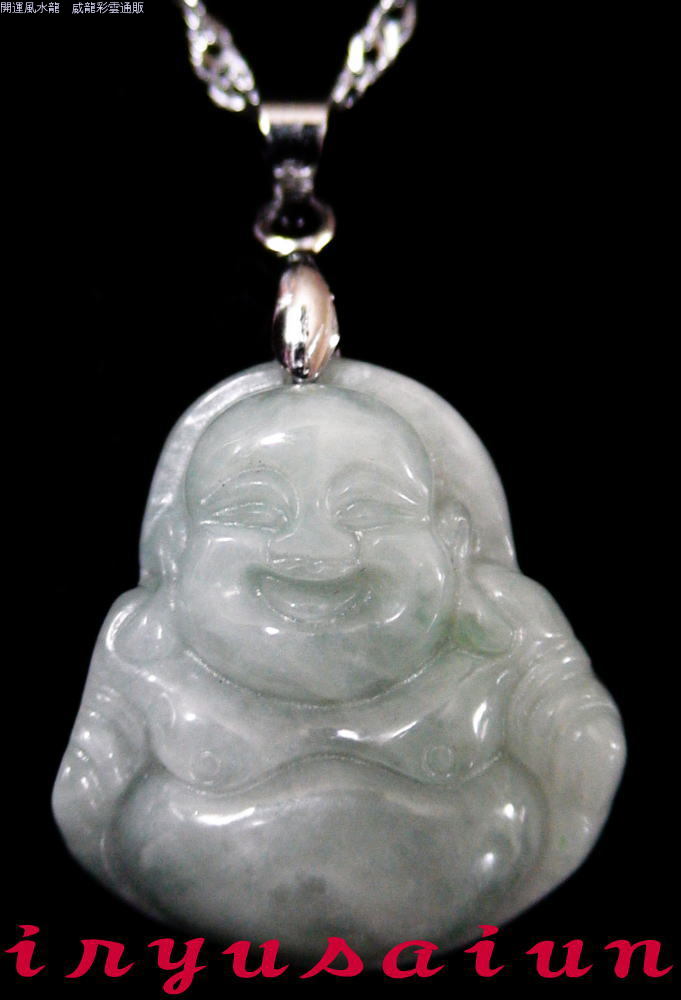 【送料無料】布袋様 開運 風水 天然 翡翠 手彫り 布袋様 ペンダントトップ 新品 レディースネックレス メンズネックレス Feng shui Hotei necklace Jade 男女兼用 威龍彩雲通販