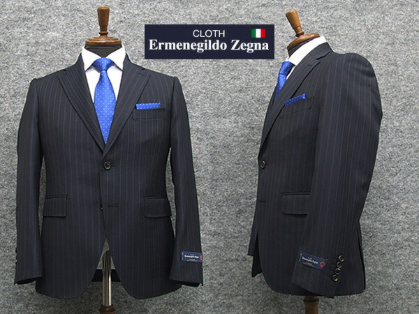 税込 スーツ 秋冬物 濃紺 ストライプ Ermenegildo Zegna ゼニア Traveller使用 トレンドスタイル2釦スーツ Ya体 Ab体 Ezd06 Www Alhekmh Com Kw