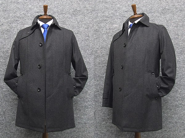 楽天市場】秋冬物 中綿ライナー付き/撥水 ステンカラーコート 黒