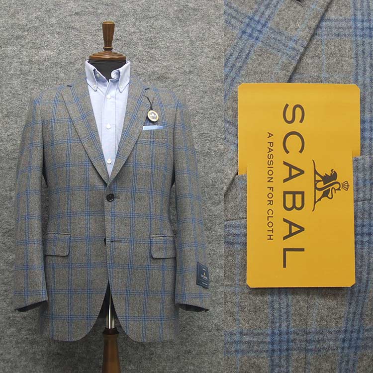 【楽天市場】秋冬物ジャケット [SCABAL] スキャバル フランネル生地 ベーシック2釦 薄茶系格子 [AB体][BB体] メンズ SCB-J04  : 背広屋石K 楽天市場店