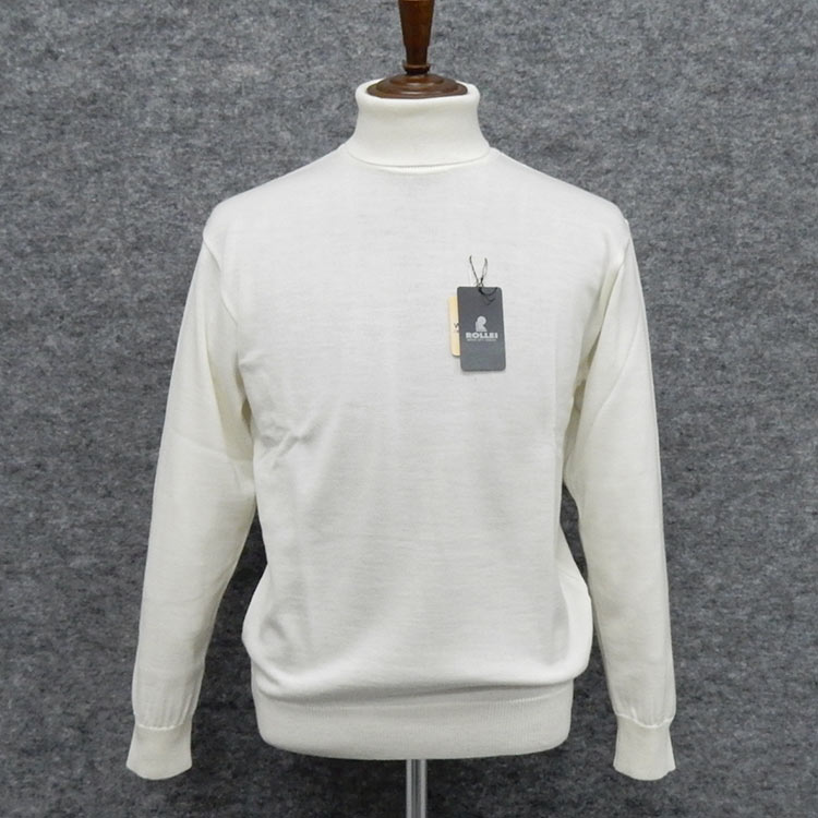 楽天市場】ニットセーター[ROLLEI] 日本製 紺/無地 10G タートルネック