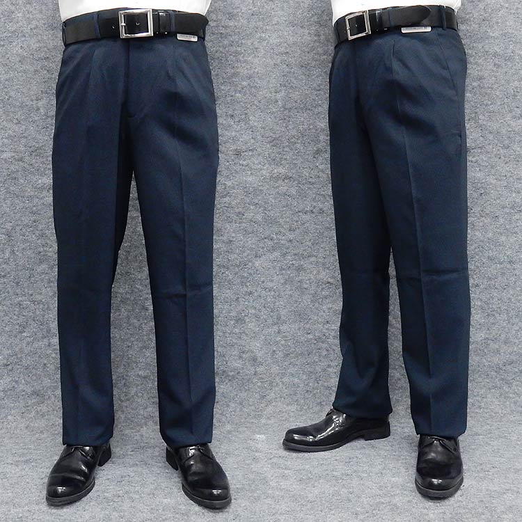 Spring/Summer One-Tuck Slacks Navy/Striped Washable & Stretchy Business Pants 76cm-105cm OS15195-1