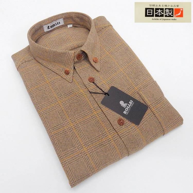 楽天市場】アダルトカジュアルシャツ [ROLLEI] 日本製 長袖 青緑×黄色