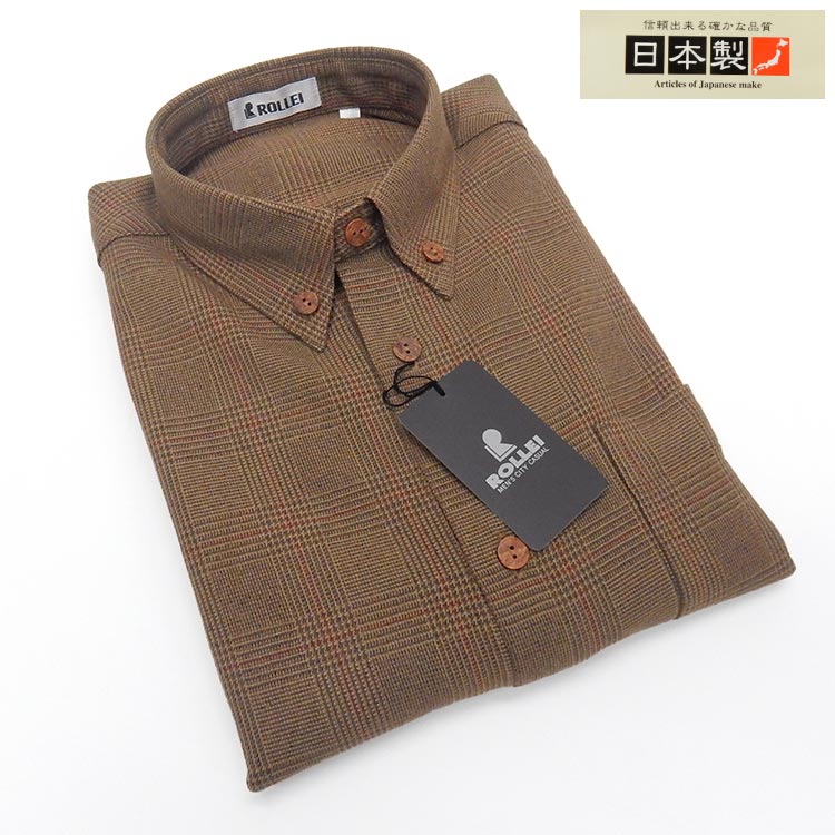 楽天市場】アダルトカジュアルシャツ [ROLLEI] 日本製 長袖 黒×青×緑