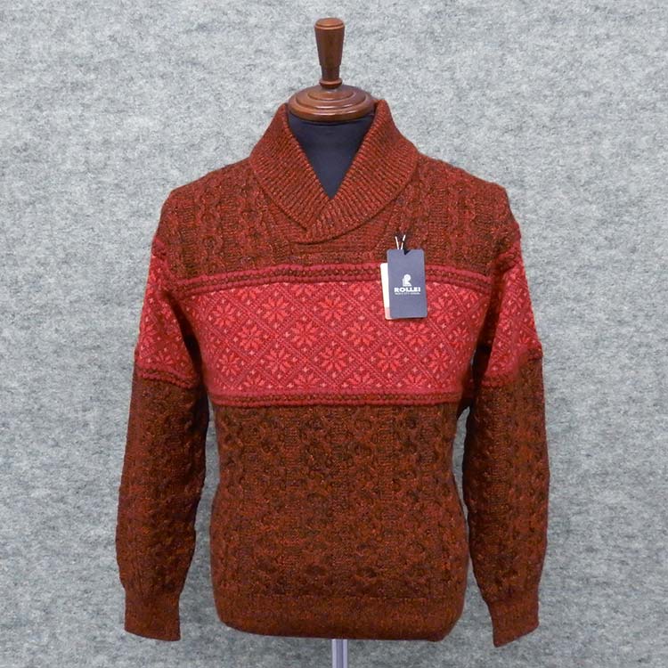 楽天市場】ニットセーター フルジップ[ROLLEI] 日本製 茶系 ハイネック