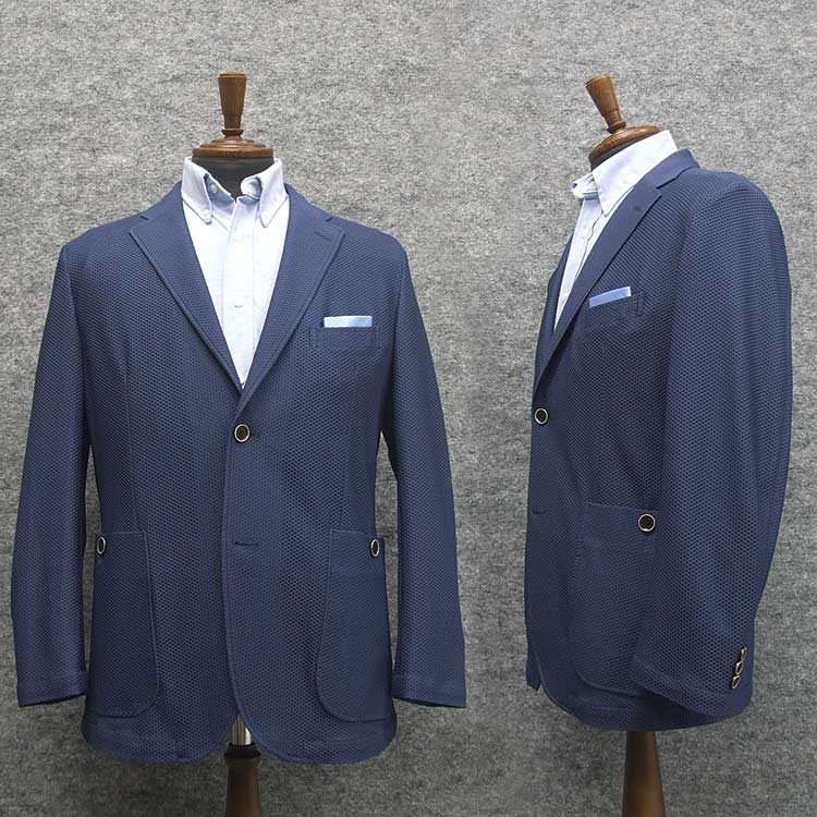 フレンチリネンの白無地シングルジャケットAB4