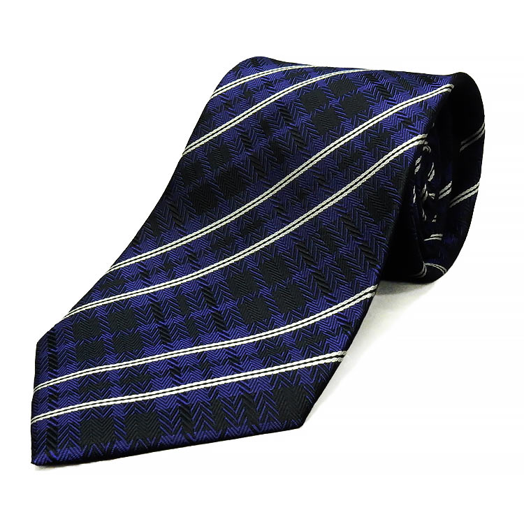 楽天市場】京都西陣織 ネクタイ シルク100％ 紫×黒紺/ストライプ