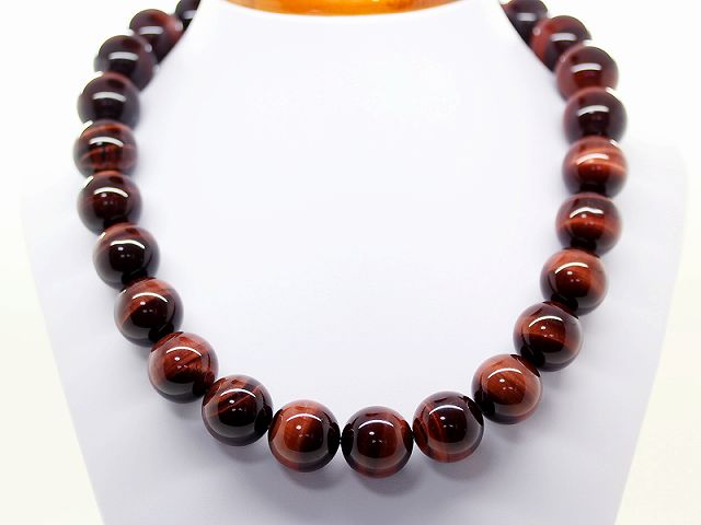 レッドタイガーアイ 20mm ネックレス メンズ