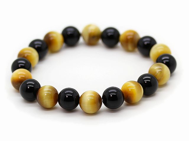 楽天市場】天然石 オニキス タイガーアイ 10mm 数珠