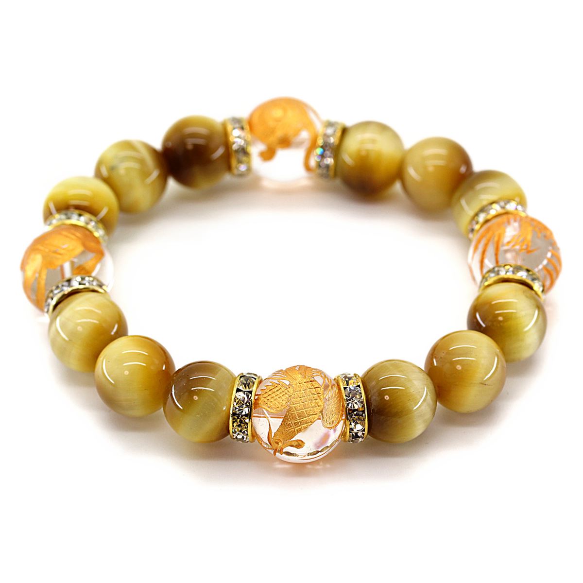 楽天市場】天然石 3色 ミックスタイガーアイ 14mm 数珠