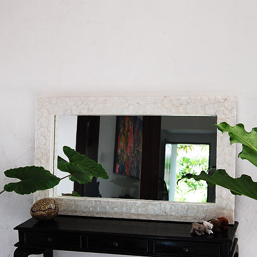 【楽天市場】シェルミラー(ホワイト) 120×70/鏡 おしゃれミラー 姿見 全身 壁掛け 全身鏡 全身姿見 ワイドミラー 角型 玄関