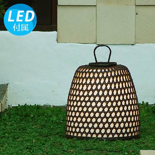 楽天市場 予約 ガビア アジアン照明 間接照明 おしゃれ照明 シンセティックラタン ガーデンライト 床置き 1灯 門灯 庭園灯 灯篭 灯籠 玄関照明 エントランス 屋外用 フロアライト アジアン ランプ インテリア エクステリア 和モダン ダイニング バリ 和風 和室 Led 6