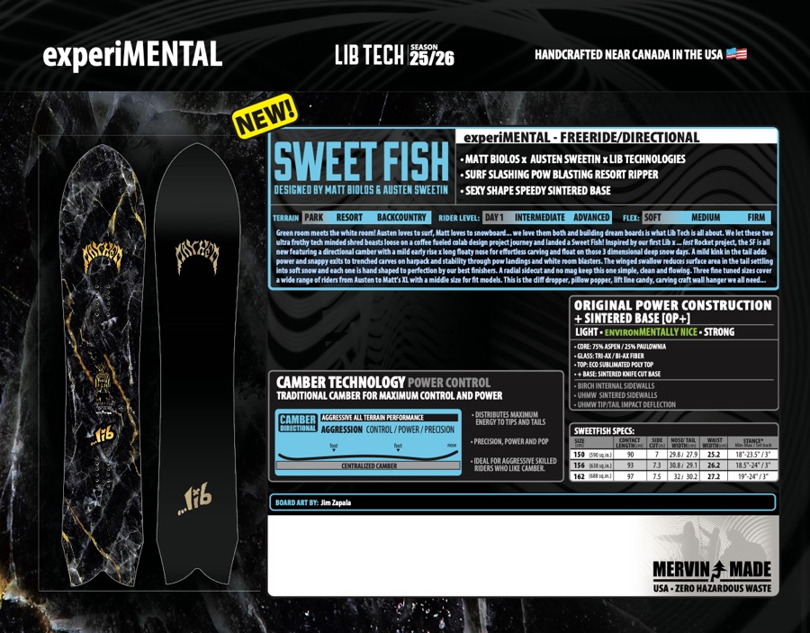 【楽天市場】予約25-26 LIB TECH SWEET FISH 2025年9月お届け予定：トリックスター