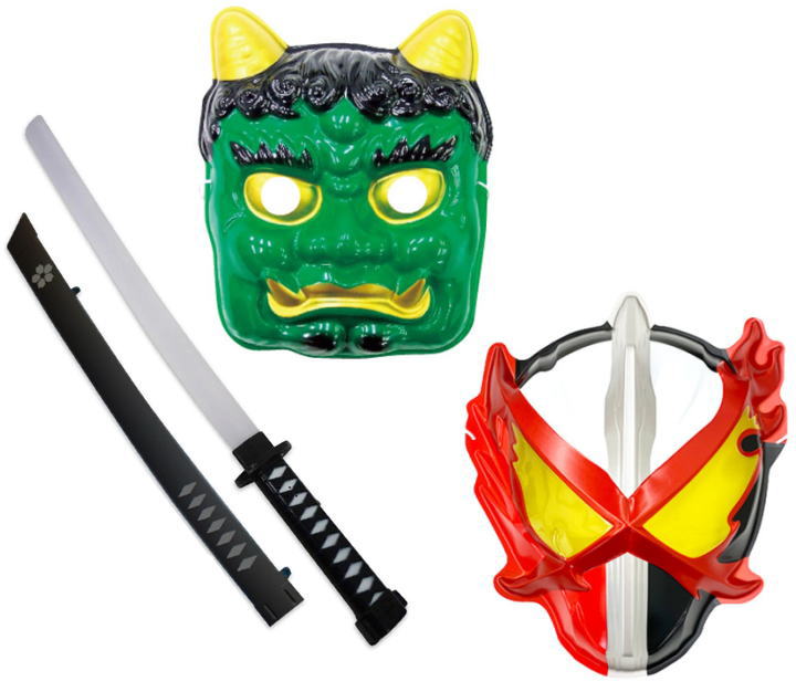楽天市場 お面 節分 仮面ライダーセイバーと青オニとサウンドライト日本刀のセット 光る玩具 雑貨問屋 いち屋