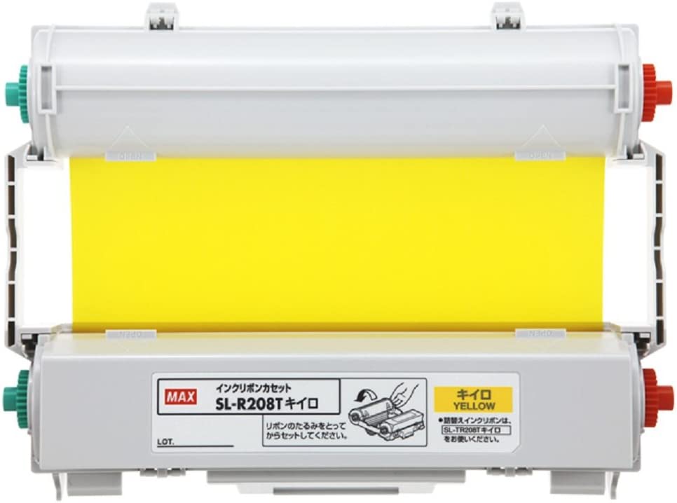 マックス 詰め替え式インクリボン(カセット付き) SL-R208T キイロ