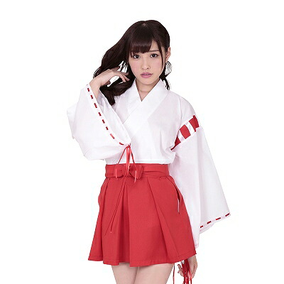 巫女さん！神社にて！ミニ着物ドレス！和柄 和風 花魁 浴衣！帯付