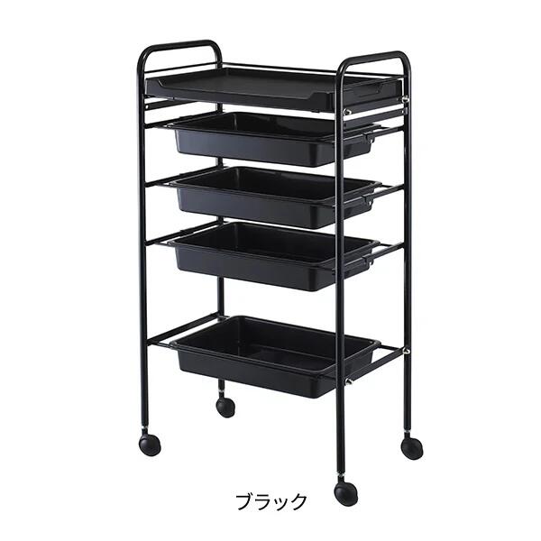 【貨物輸送無料】シンプルワゴン (抽き出し付き添い人) 5段 黒いこと