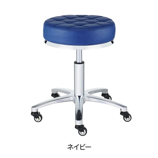 【送料無料】クッションスツール (ビニールレザー) ネイビー