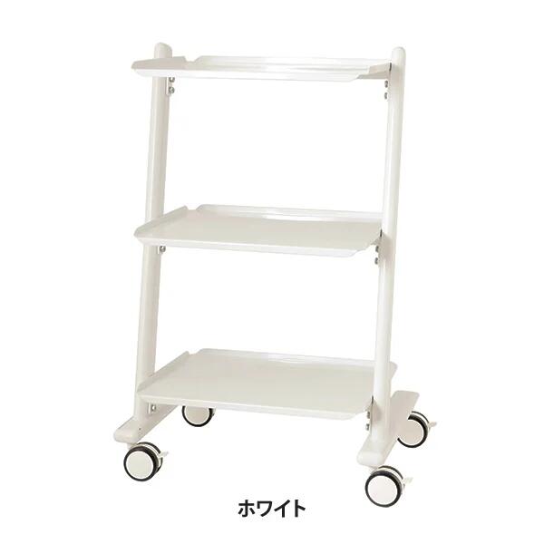 【送料無料】天板が広い丈夫な鉄製ワゴン/ワイドワゴン Iron 3段 ホワイト