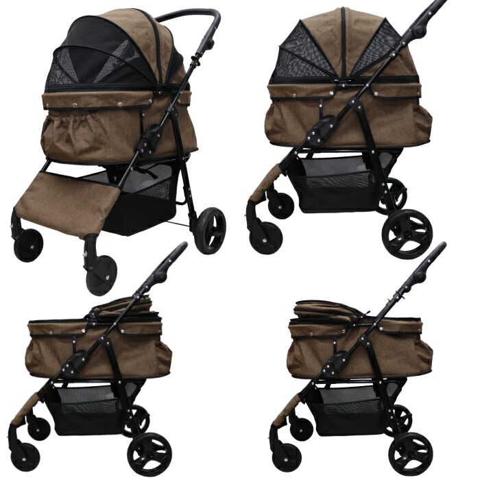特別セール品 公式 甘えん坊バギーbig ワイド 4輪ペットカート ブラウン 耐荷重30kg 中型犬 大型犬 ペットバギー 対面式 自立式 フルオープン 猫ちゃん対策済 移動のストレス軽減 介護に大活躍 ペットも快適 防水系の生地使用 折りたたみ 安定 安全設計 女性でもらくらく