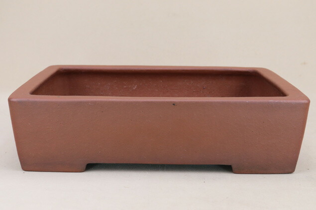 盆栽　盆栽鉢　植木鉢　和鉢　紫泥長方鉢 紫泥外縁隅入長方鉢 | 盆栽、盆栽書籍、盆栽鉢の通販│近代出版