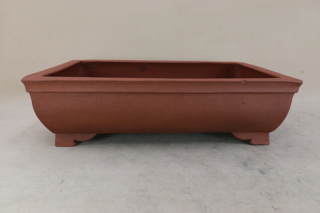 楽天市場】【盆栽鉢】 時代鉢 和泉窯 朱泥龍浮彫紋長方鉢［完全手造り