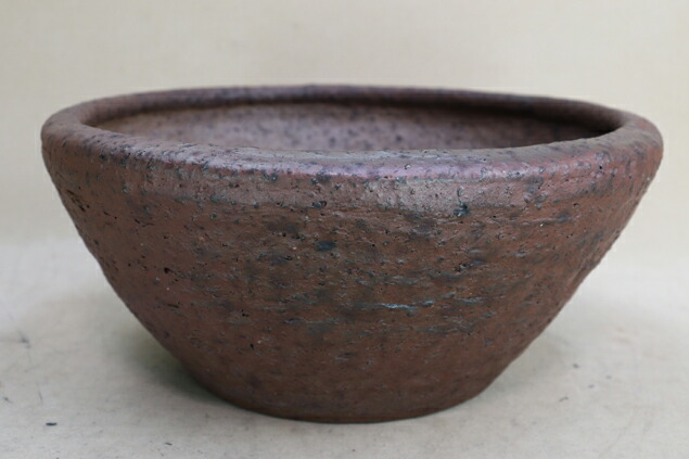 盆栽鉢　時代手捻り一点物小品盆栽鉢杉浦16x9cm777g 盆栽鉢 時代手捻り一点物小品盆栽鉢杉浦16x9cm777g