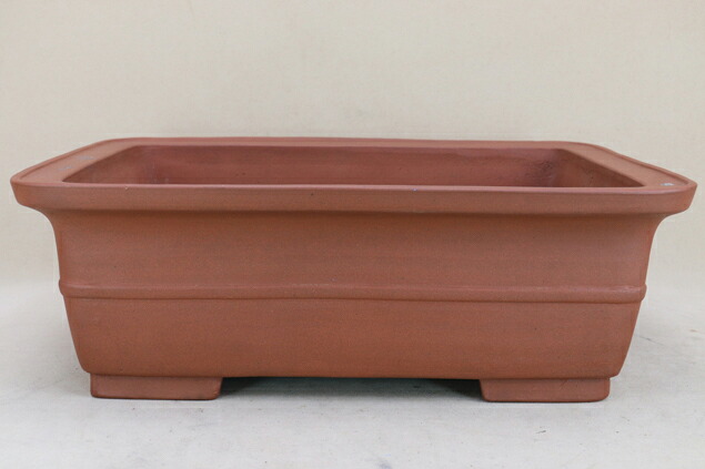 【盆栽鉢】 時代鉢 佳山 朱泥胴紐長方（左右37.5cm 欠け有）いよじ園｜いよじ園 店