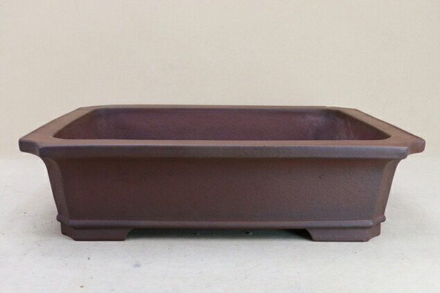楽天市場】【送料無料】 時代鉢 松泉焼 山秋造 紫泥切立長方鉢