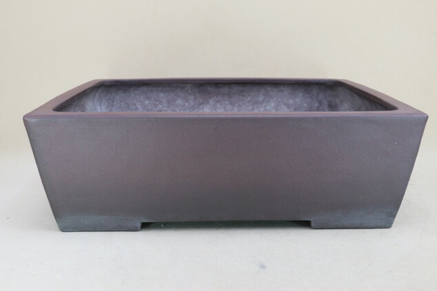 大型　松泉焼　山秋　盆栽鉢 楽天市場】【送料無料】 時代鉢 松泉焼 山秋造 紫泥切立長方鉢