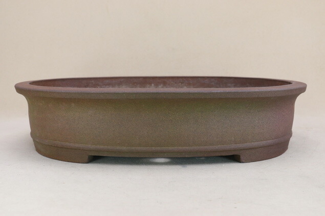 時代鉢 真山 烏泥外緑楕円鉢 (左右41.5cm 無傷)いよじ園