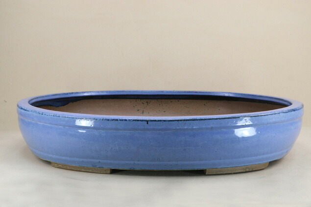 【盆栽鉢】 時代鉢 均釉楕円鉢 超大型 （左右 67.5cm 無傷）いよじ園 18,460円